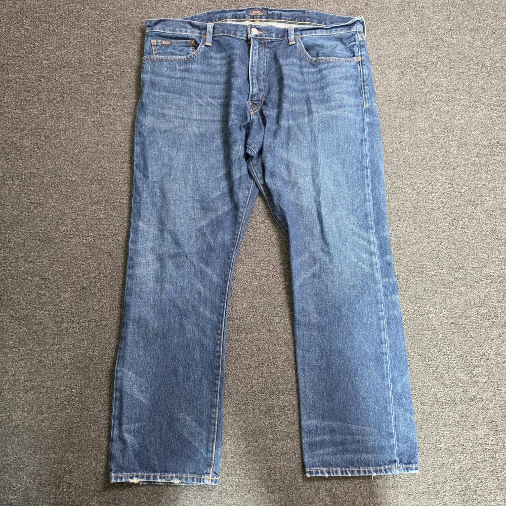 Polo Ralph Lauren Hampton Relaxed Straight Blue Jeans Mens 38x30 Denim Preppy